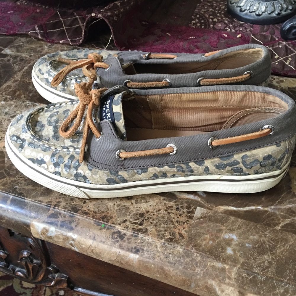 Leopard Sequin Sperrys